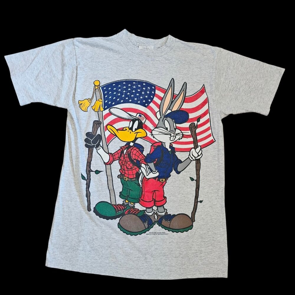 VTG Looney Tunes Bugs Bunny Daffy Duck T Shirt Size M Single Stitch 90s Hiking